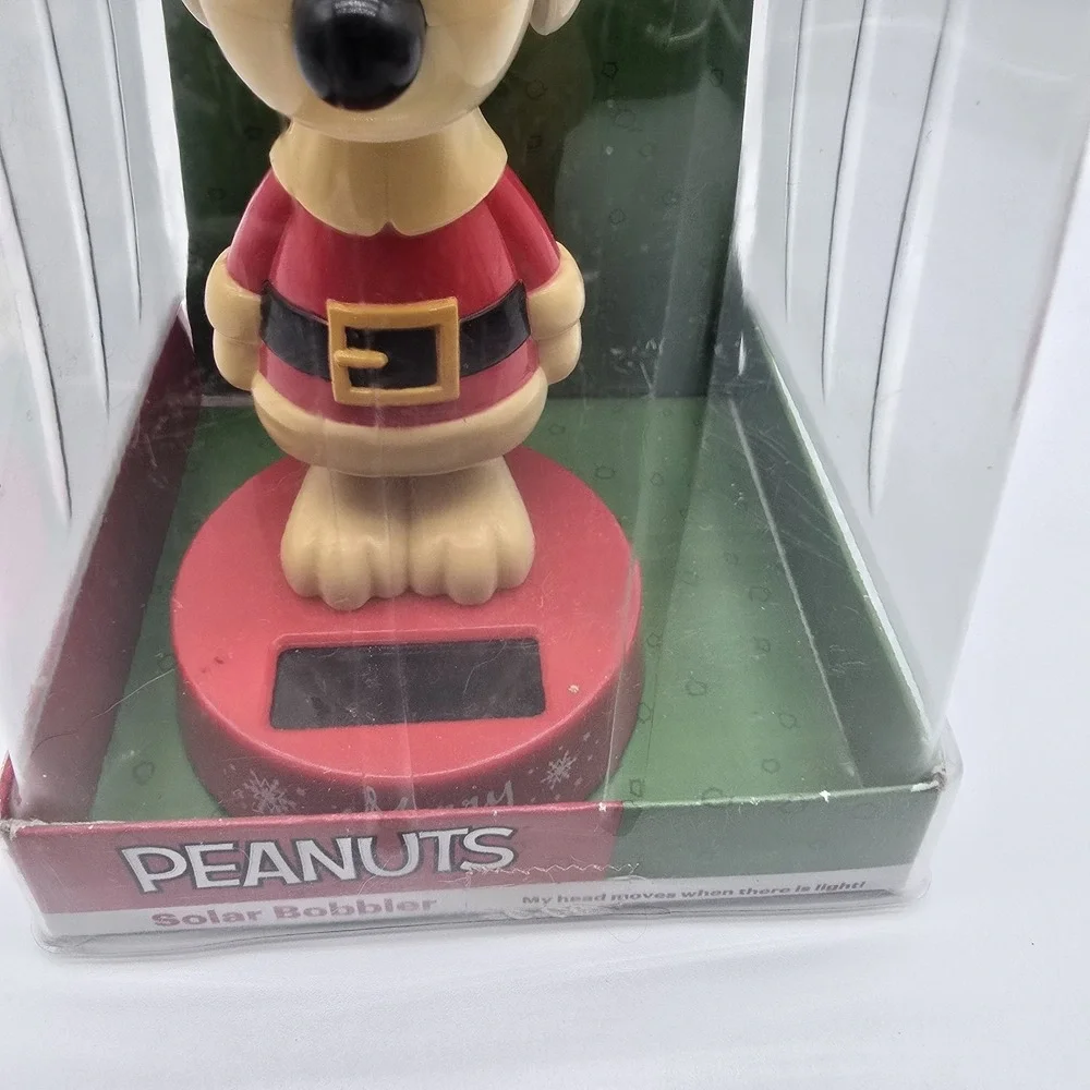 Peanuts Snoopy Santa Solar Bobbler Tested Working Christmas Gift‎ Collectible